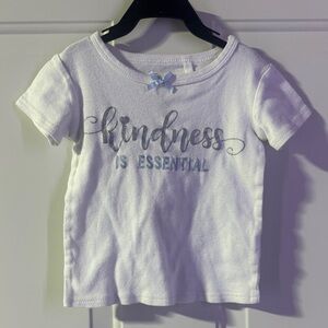 White Kids T-Shirt with 'Kindness is Essential' Print